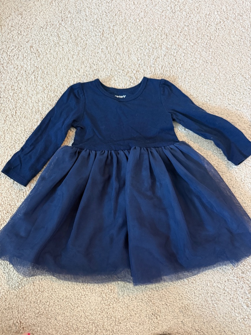Carter's Navy Long-Sleeve Tulle Dress for Girls